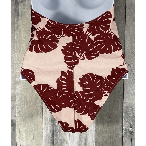 LA DOUBLEJ Print One-Piece Swimsuit halter neck reversible Pink Multicolor SZ-M - Picture 5 of 7